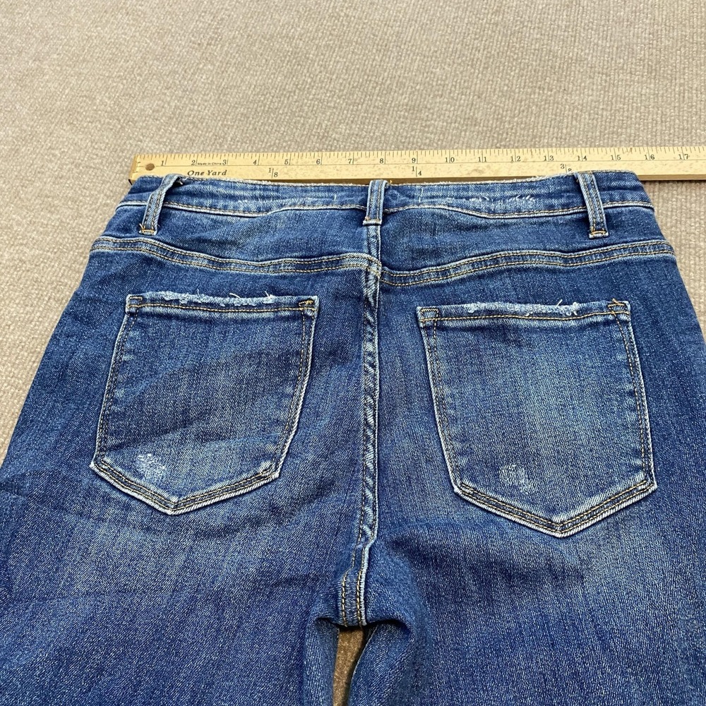 Lovervet Vervet Straight Jeans Womens 31/13 Blue Med Wash Mid Rise Distressed - Picture 6 of 12